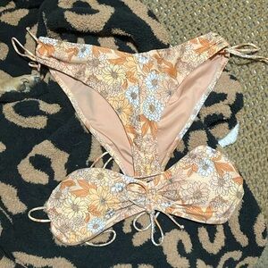 JCREW Floral Bikini Set in Peach and White